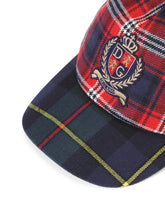 Mixed tartan baseball cap with DG patch -  | Dolce & Gabbana