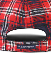Mixed tartan baseball cap with DG patch -  | Dolce & Gabbana