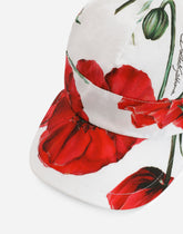 Poppy-print poplin hat with visor -  | Dolce &amp; Gabbana