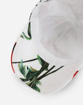Poppy-print poplin hat with visor -  | Dolce &amp; Gabbana