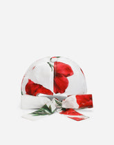 Poppy-print poplin hat with visor -  | Dolce &amp; Gabbana
