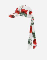 Poppy-print poplin hat with visor -  | Dolce &amp; Gabbana
