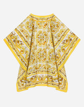 Majolica-print batiste caftan with drawstring waist -  | Dolce &amp; Gabbana