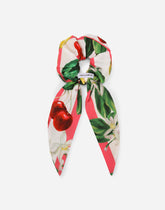 Poplin scrunchie with lemon and cherry print -  | Dolce & Gabbana