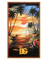 Hawaiian-print terrycloth beach towel -  | Dolce & Gabbana