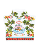 Terry cloth bathrobe with Hawaiian print -  | Dolce &amp; Gabbana