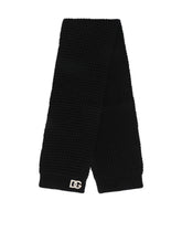 Basketweave-stitch scarf with DG logo patch -  | Dolce & Gabbana