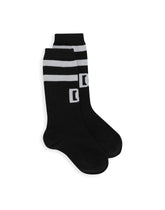 Stretch knit socks with jacquard DG logo -  | Dolce & Gabbana