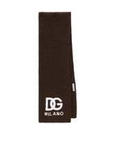 Fisherman’s rib knit scarf with logo embroidery -  | Dolce &amp; Gabbana