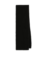 Fisherman’s rib knit scarf with logo embroidery -  | Dolce & Gabbana