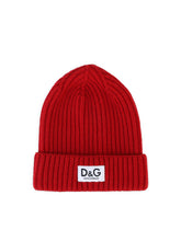 Ribbed knit hat with logo label -  | Dolce &amp; Gabbana