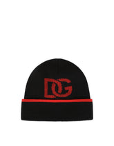 Knit hat with jacquard DG logo -  | Dolce &amp; Gabbana