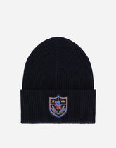 Knit hat with crest patch -  | Dolce &amp; Gabbana