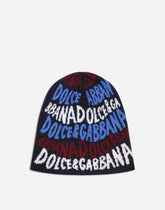 Jacquard knit hat with Dolce&amp;Gabbana logo -  | Dolce &amp; Gabbana
