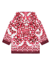 Majolica-print terrycloth bathrobe -  | Dolce & Gabbana