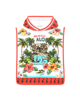 Terry cloth bathrobe with Hawaiian print -  | Dolce & Gabbana