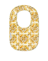 2-bib gift set in yellow majolica-print jersey -  | Dolce &amp; Gabbana