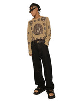 Cotton poplin shorts with brand plate -  | Dolce & Gabbana