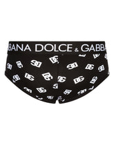 Two-way stretch jersey Brando briefs with DG logo print -  | Dolce &amp; Gabbana