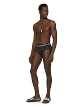 Two-way stretch jersey Brando briefs with polka-dot print -  | Dolce & Gabbana