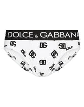 Mid-rise jersey briefs with all-over DG logo print -  | Dolce &amp; Gabbana