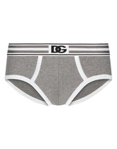 Two-way stretch jersey Brando briefs with DG logo -  | Dolce & Gabbana
