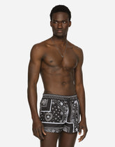 Short swim trunks with bandanna print -  | Dolce &amp; Gabbana