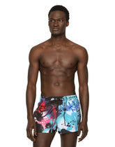 Short swim trunks with spray-paint graffiti print -  | Dolce & Gabbana