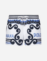 Swim shorts with Marina print -  | Dolce & Gabbana