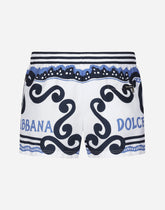 Swim shorts with Marina print -  | Dolce & Gabbana