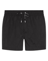 Short swim trunks in hydro-sensitive fabric with logo print -  | Dolce &amp; Gabbana