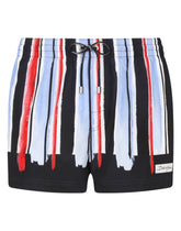 Short swim trunks with brushstroke print -  | Dolce & Gabbana