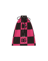 Damier-print short swim trunks with DG logo -  | Dolce & Gabbana