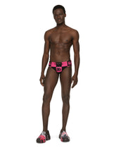 Damier-print swim briefs with DG logo -  | Dolce & Gabbana