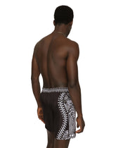 Mid-length swim trunks with bandanna print -  | Dolce & Gabbana