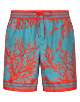 Mid-length swim trunks with coral print -  | Dolce & Gabbana