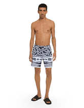 Mid-length swim trunks with Marina print -  | Dolce & Gabbana