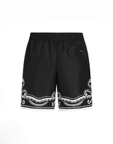 Mid-length swim trunks with bandanna print -  | Dolce &amp; Gabbana