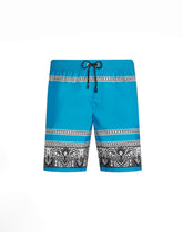 Mid-length swim trunks with bandanna print -  | Dolce &amp; Gabbana
