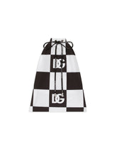 Damier-print mid-length swim trunks with DG logo -  | Dolce & Gabbana