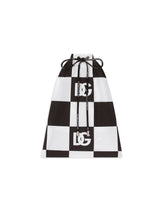 Damier-print mid-length swim trunks with DG logo -  | Dolce & Gabbana