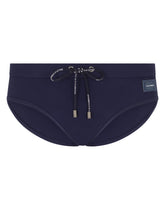 Swim briefs with high-cut leg and branded plate -  | Dolce &amp; Gabbana
