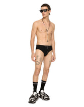Swim briefs with high-cut leg and branded rear waistband -  | Dolce &amp; Gabbana