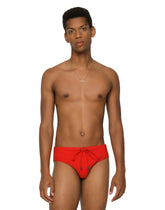 Swim briefs with high-cut leg and branded rear waistband -  | Dolce &amp; Gabbana