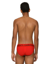 Swim briefs with high-cut leg and branded rear waistband -  | Dolce &amp; Gabbana