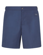 Mid-length swim shorts with branded plate -  | Dolce & Gabbana