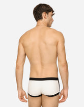 High-legged swim trunks with patch -  | Dolce &amp; Gabbana