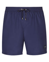 Mid-length swim trunks with branded plate -  | Dolce &amp; Gabbana