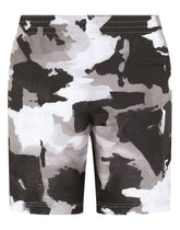 Mid-length swim trunks with camouflage print -  | Dolce & Gabbana