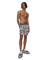 Mid-length swim trunks with all-over DG logo print -  | Dolce & Gabbana